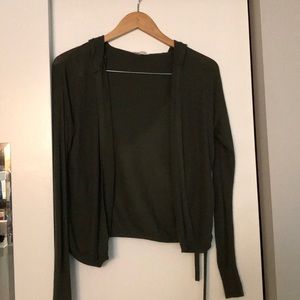 soft knitted green cardigan